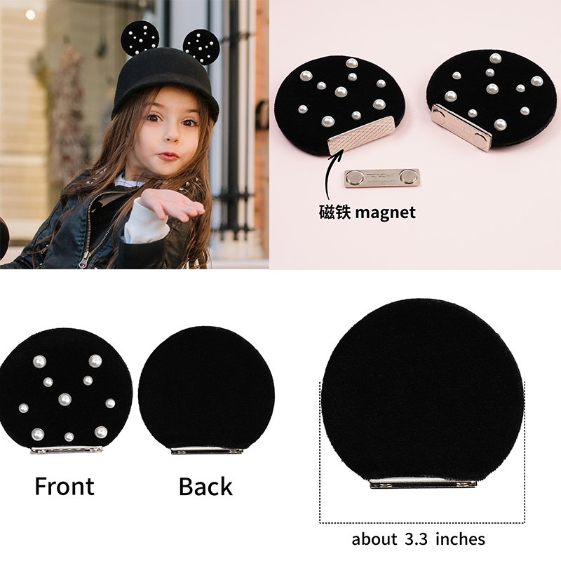 Diy Mouse Electronics - 1 Pasang 3.3 ''Magnet Beludru Telinga