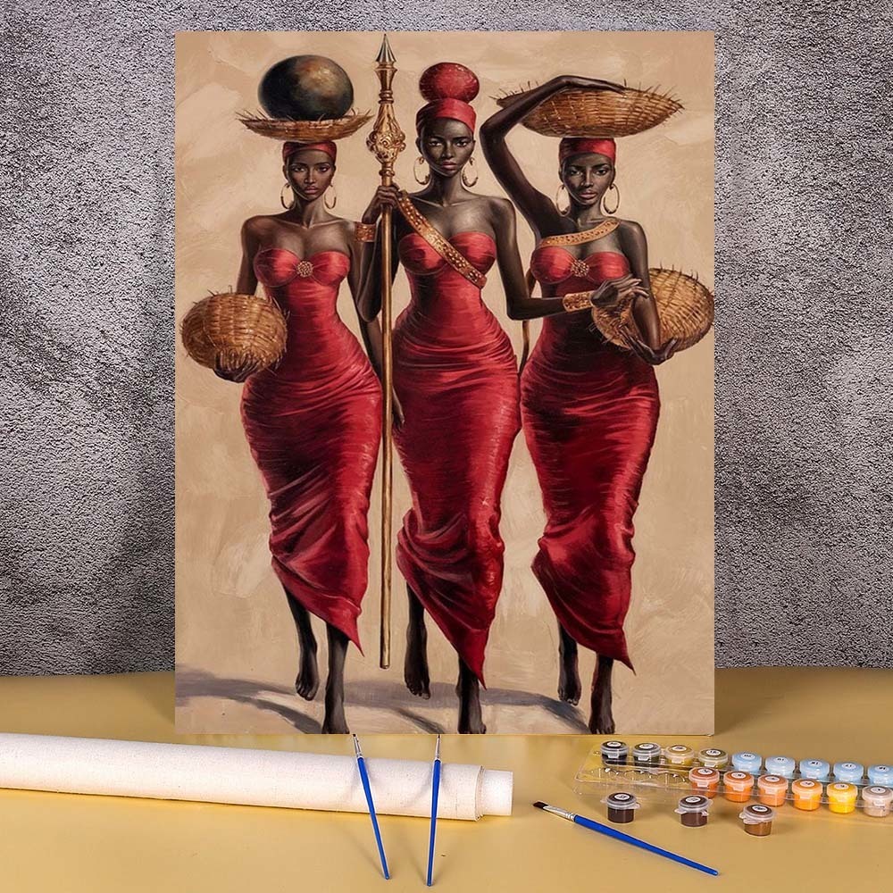 Diy Elektronik - Lukisan Wanita Afrika dengan Cat Nomor,