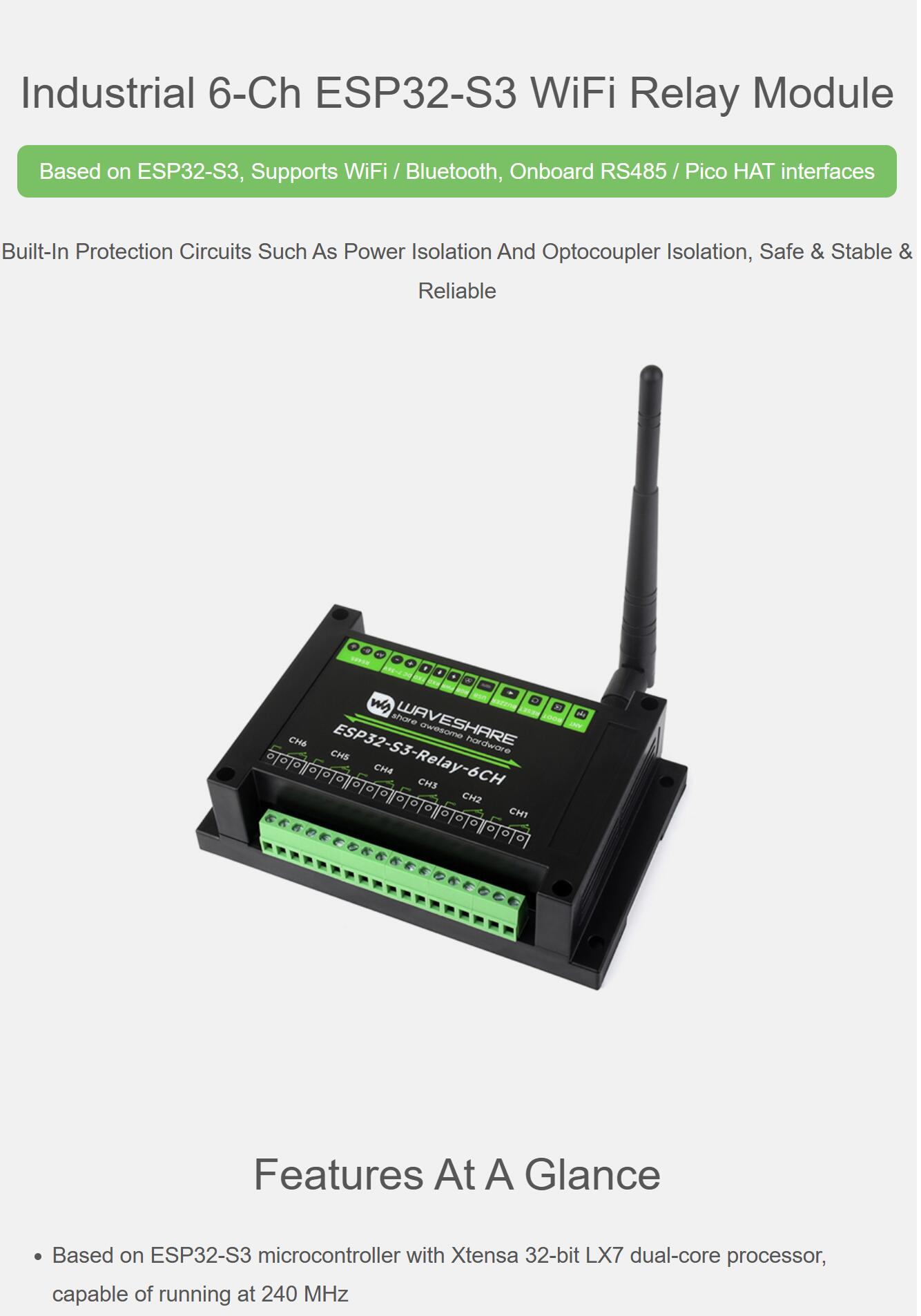 Esp32 Wifi Bluetooth - Modul Relay WiFi ESP32-S3 6 Saluran