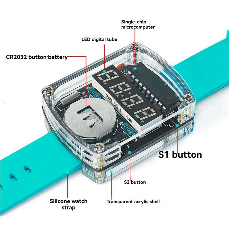2X Kit Jam Tangan LED DIY Elek - Diy Electronics Watch ulasan dan harga