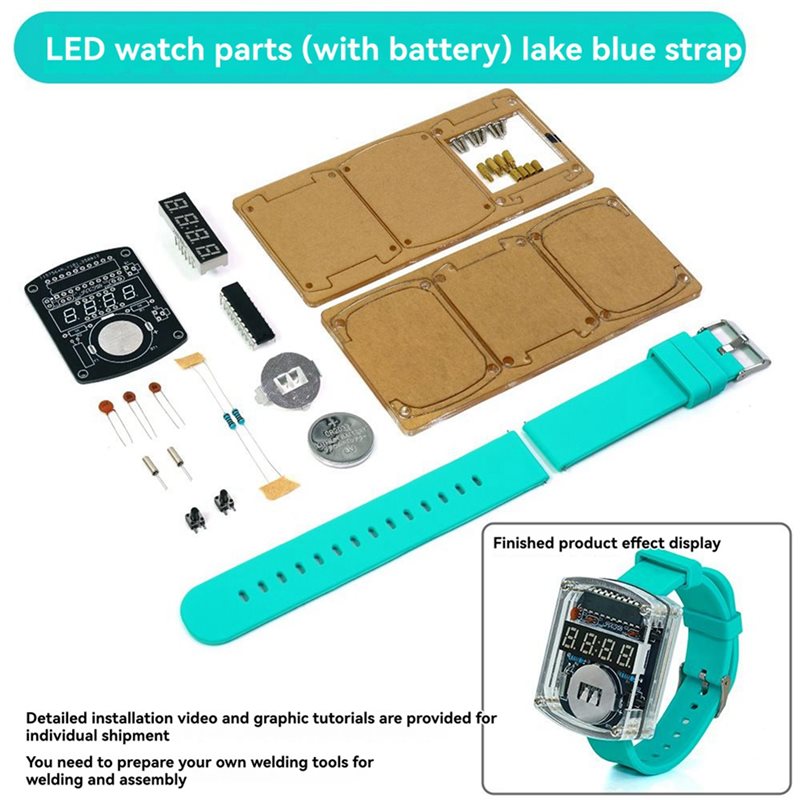 2X Kit Jam Tangan LED DIY Elek - Diy Electronics Watch ulasan dan harga