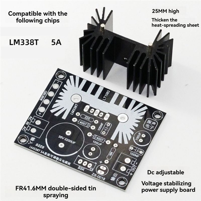 LM338 5A Output Adjustable Lin - Diy Electronics Power Supply ulasan dan harga